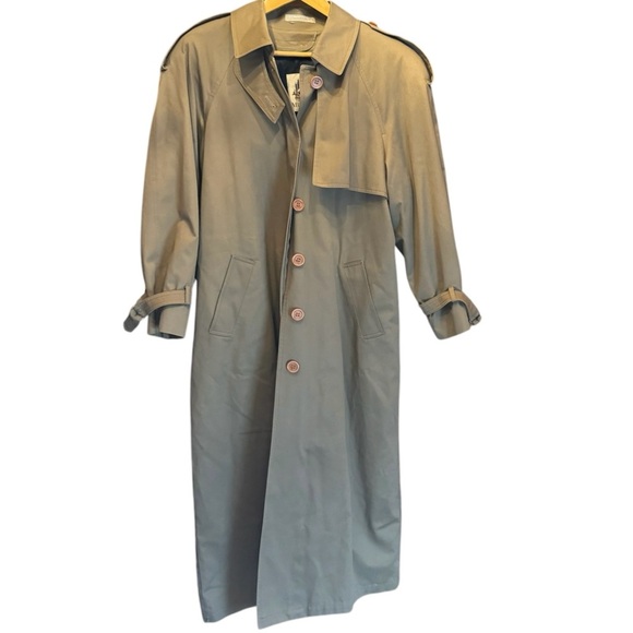 Vintage. Misty Harbor. Women's Long Khaki Trench Coat. Size 12. - Picture 1 of 9